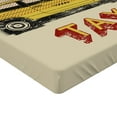 thumbnail image 2 of Ambesonne Retro Fitted Sheet, Pop Art Taxi Cab Vintage, Full Size, Beige Yellow Ruby, 2 of 3