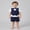 Dark Blue, variant on Kids Boys Gentleman Clothes Outfits Patchwork Bowtie Short Sleeve Blazer Waistcoat Shirts Solid Color Shorts 2Pcs Suit