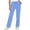 Light Blue, variant on Women's Solid Color Stretchy Straight Leg Scrub Pants Elastic Waist With Multi Cargo Side Pockets Soft Lightweight Fabric For Medical Nursing Workplace Uniform Bottoms Green M