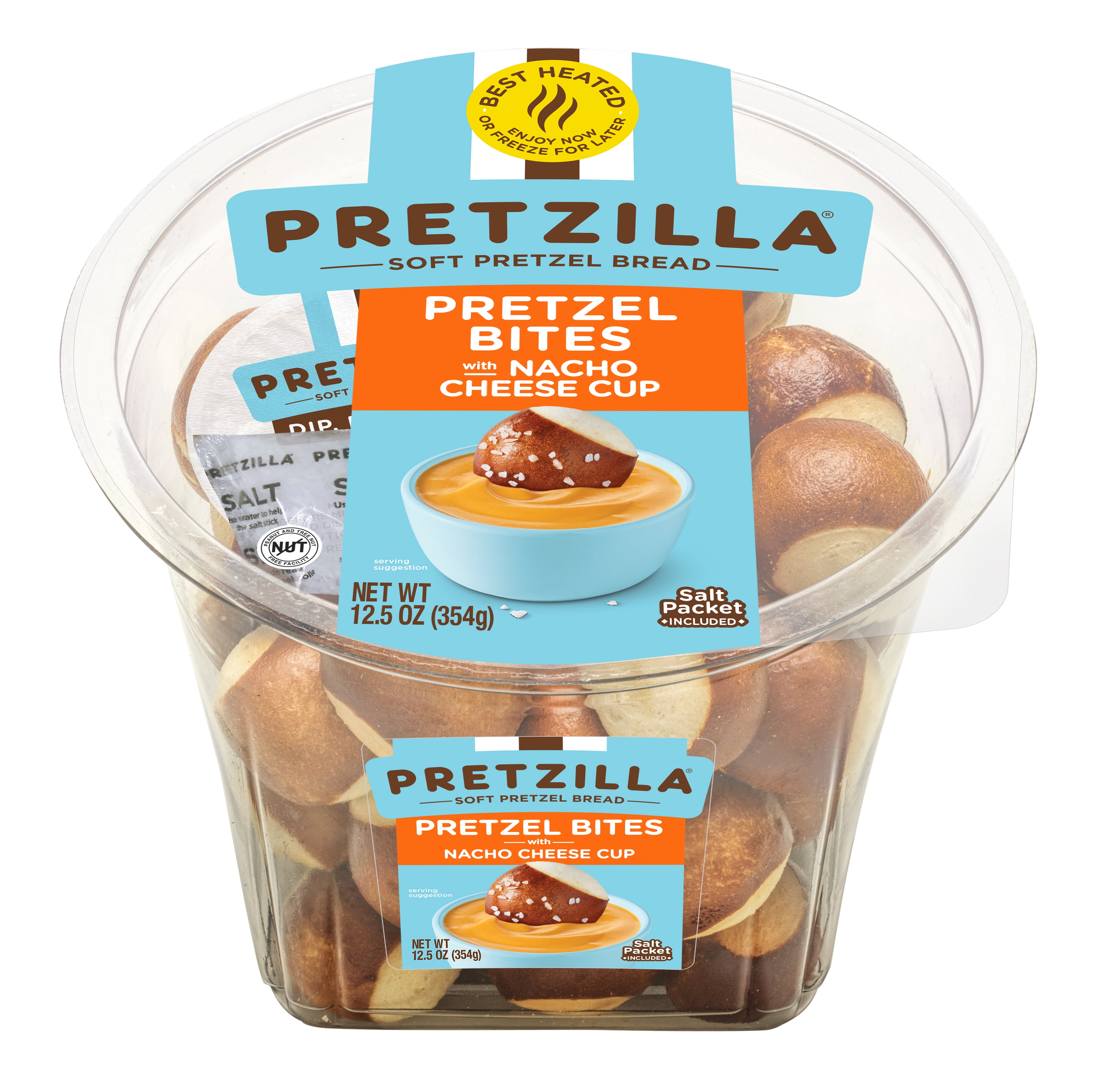 Pretzilla Soft Pretzel Bread Bites with Nacho Cheese Cup and Salt Packet, Shelf-stable, 12.3 oz