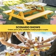thumbnail image 6 of Gnomes Sunflower Table Cloths for 6 Foot Rectangle Tables, Bees Branches Floral Wooden Patio Waterproof Elastic Fitted Tablecloths, Washable Rectangular Table Cover for Camping, 6 of 8
