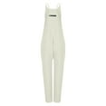thumbnail image 5 of Baqcunre Women's Zipper Sling Sleeveless V Neck Spaghetti Strap Long Jumpsuit with Two Pockets,Color Beige,Size S-5XL, 5 of 5