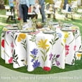 thumbnail image 2 of Wildflower 60 Inch Round Tablecloth,Colorful Floral Leaves Table Cloth Waterproof Stain and Wrinkle Resistant Circle Table Cover for Kitchen Dining Picnic Camping Indoor Outdoor Decor, 2 of 6