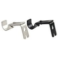 Silver Metal Curtain Rod Brackets Set for Drapery Rod Poles With Screws