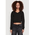 thumbnail image 2 of Womens Fleece Lined V-Neck Crop Sweatshirt, 2 of 5