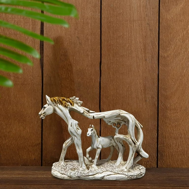 Cuhas Feng Shui Mother Baby Horse Statue Resin Sculptures Home Decorative  Figurine Art For Decoration