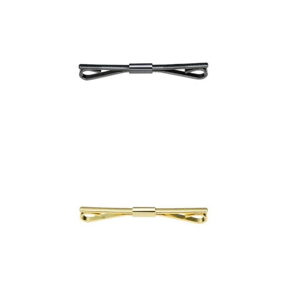 2x de Clip de Cuello de Camisa de Metal para Bufanda Unisex Negro Dorado Sunnimix Presilla para el cuello de la camisa