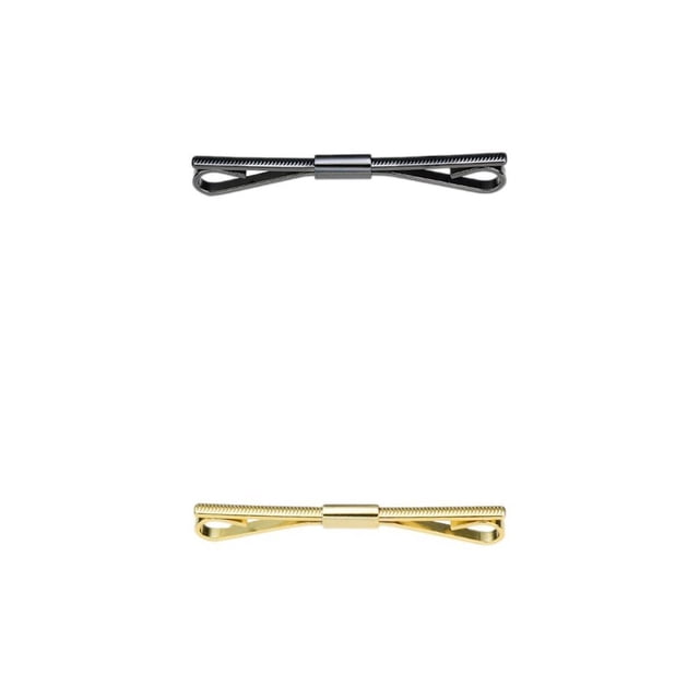 2x de Clip de Cuello de Camisa de Metal para Bufanda Unisex Negro Dorado Sunnimix Presilla para el cuello de la camisa