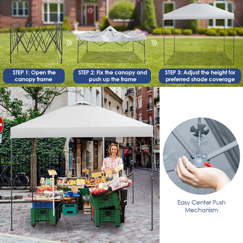 Aimee Lii 10 x 10 Feet Foldable Outdoor Instant Pop-up Canopy with Carry Bag, Awnings for Patio Waterproof, White Aimee Lii 10 x 10 Feet Foldable Outdoor Instant Pop-up Canopy with Carry Bag, Awnings for Patio Waterproof, White