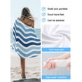 thumbnail image 6 of Geometric Nautical Striped Pattern Beach Towels Blanket Soft & Absorbent Quick Dry Microfiber Blue White Wave Pattern Pool Towels for Swimming ,Yoga, Sports, Gym, Camping,Large 30X60in,, 6 of 7