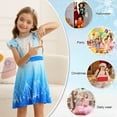 thumbnail image 2 of Benylion Girl's Ice Princess Short Sleeve Dress Printed Casual Swing Twirl Skirt For Holiday Theme Party Outfits for 5-6 Years, 2 of 7