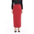 thumbnail image 2 of Burgundy Ankle Length Women's Plus Size Back Split Maxi Skirt, 2 of 5