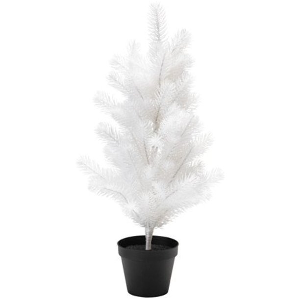 Ikea Artificial Potted Plant Christmas Tree White With Hanging Ornaments Set Of 3 Black 10214 82014 162 Walmart Com