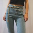 thumbnail image 4 of Cadena de cintura multicapa FLhrweasw para mujer pantalones Hip Hop Metal, 4 of 7