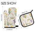 thumbnail image 2 of Yayeee Oven Mitts and Pot Holder Set of 2 Heat Resistant Kitchen Gloves Baking Hot Pad, Floral Rabbit, 2 of 5
