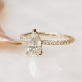 thumbnail image 7 of SOLITAIRE JEWELS 2.25CT Pear Hidden Halo Pave Moissanite Diamond Engagement Ring in 18K Solid Yellow Gold, 7 of 7