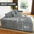 thumbnail image 6 of 112.99" Boneless Cloud Couch, Gray Modern Sectional Couches for Living Room, Deep Seat Upholstered Sofa with Right Facing Chaise, No Assembly Required, 6 of 9