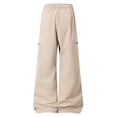 thumbnail image 5 of Mens Athletic Pants Loose Wide Leg Drawstring Elastic Waist Cargo Pants Detail Straight Leg Functional Casual Trousers Summer Lightweight Outdoor Pants, 5 of 9