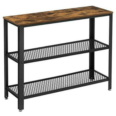 Console Table, Bar Table, Industrial Rustic Brown and Black