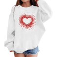 thumbnail image 2 of Ruyang Girls Heart Sweatshirts Kids Cute Solid Color Sweater Casual Valentine Pullover Long Sleeve Pullover Tops Trendy Clothes, 2 of 4