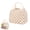 Beige ichimatsu pattern, variant on Insulated Reusable Lunch Bag for Women, 10L Large Capacity Corduroy Cooler Tote 10 x 7.5 x 7.5 in for Work Picnic Travel & Gifting