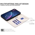 thumbnail image 5 of Wallet Case for iPhone XR with Wrist Strap & Shoulder Strap, Multiple Card Slots Folio Purse PU Leather Stand Full Body Protection Phone Case Cover for iPhone XR, Beige, 5 of 12