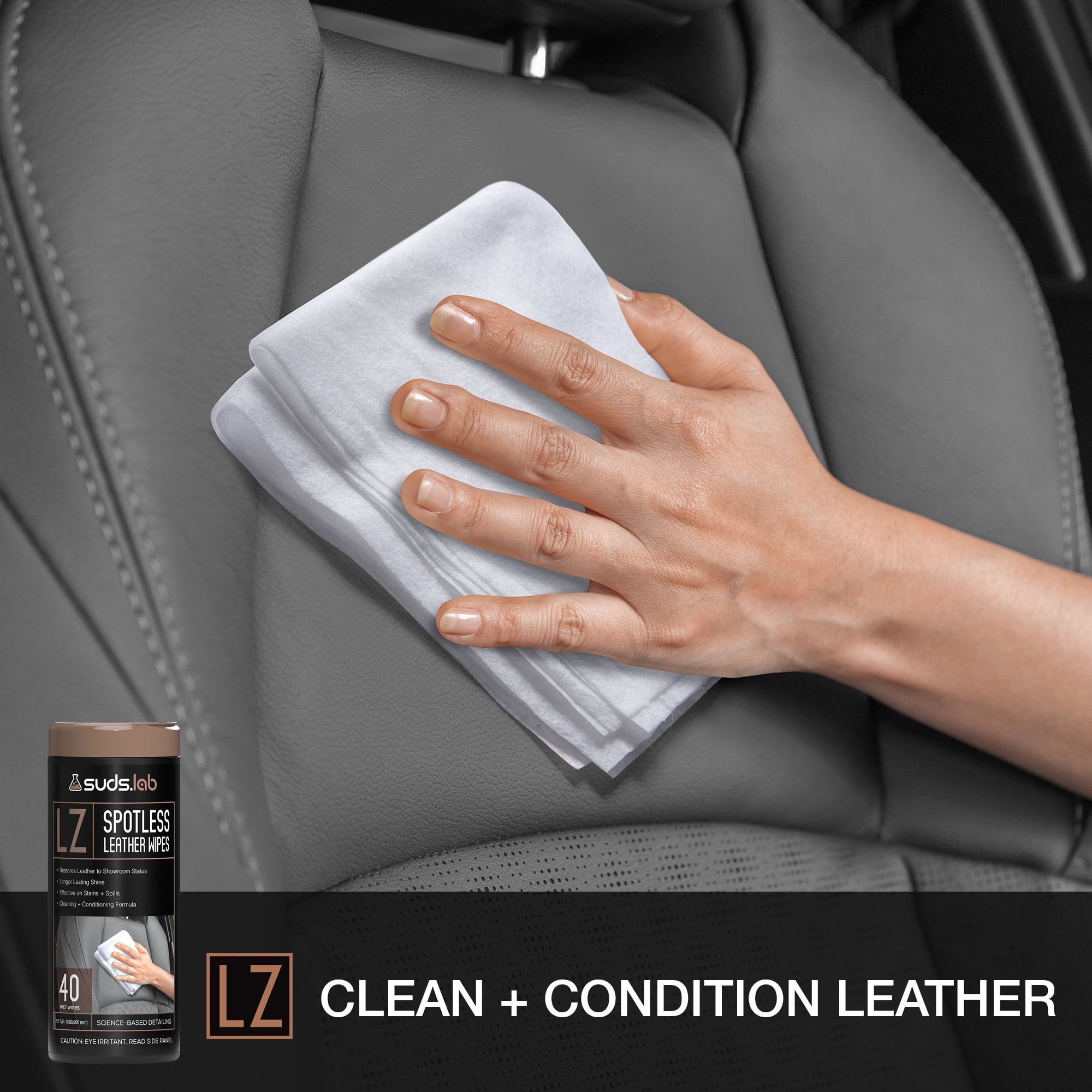 SUDS LAB AZ All-Purpose Vehicle Wipes, Car Cleaning and Leather Wipes