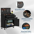 thumbnail image 3 of 35" Heavy-Duty Steel Rolling Tool Cabinet with Locking Casters, 2 Deep Drawers, Adjustable Shelves, Built-in Pegboard, Garage, Workshop Warehouse Storage Organization, 3 of 6