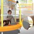 thumbnail image 6 of 55" Toddler Trampoline Indoor/Outdoor for Kids, Shinpt Mini Trampoline for Backyard, Recreational Trampoline with Basketball Hoop, Outdoor Toddler Toy with Enclosure Net, Indoor Bounce House for Gift, 6 of 9