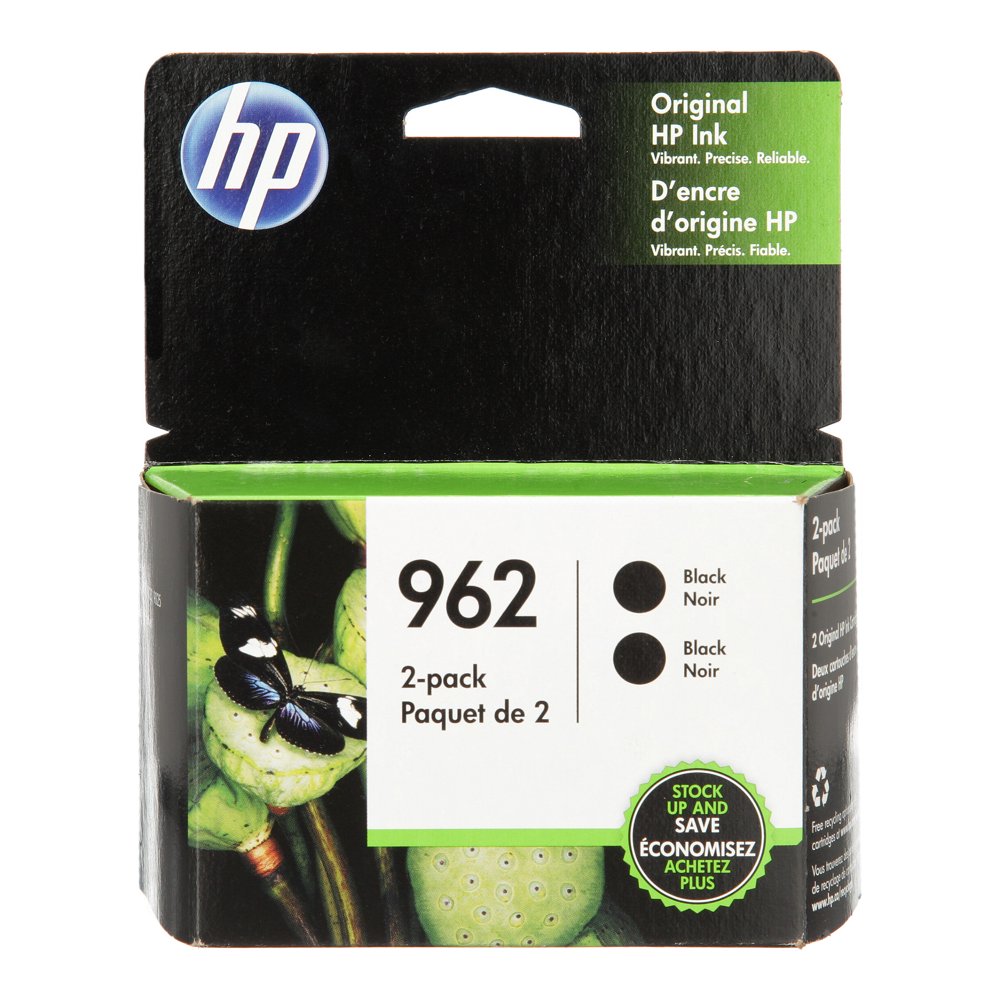 HP 962 Ink Cartridges Black, 2 Cartridges (3JB33AN)