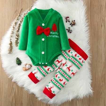 

SUWHWEA Toddler Boys Girls Christmas Cotton Stripe Deer Rabbit Print Long Sleeve Bow Romper Suit Toddler Clothes 2022 Christmas Early Access 50% Deals