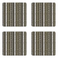 thumbnail image 1 of Abstract Coaster Set of 4, Vertical Stripes with Dots in Different Colors Retro Revival Line Art Ornament, Square Hardboard Gloss Coasters, Standard Size, Multicolor, by Ambesonne, 1 of 2