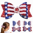 thumbnail image 2 of TOWED22 4th of July Patriotic Girl Hair Bows Clips Accessories, Glitter Red White and Blue Hair Clips USA Decorative Women Hair Accessories for Independence Day Memorial Day(Pink), 2 of 7