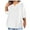 White, variant on Summer Fashion 3/4 Sleeve T Shirts for Women Plus Size V-neck Solid Color