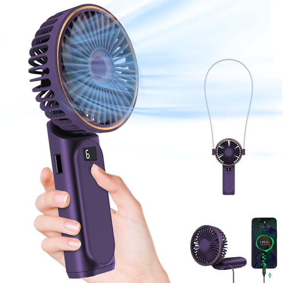 Ventilador portátil de mano TUNISE, recargable, 4000 mAh, 6 velocidades