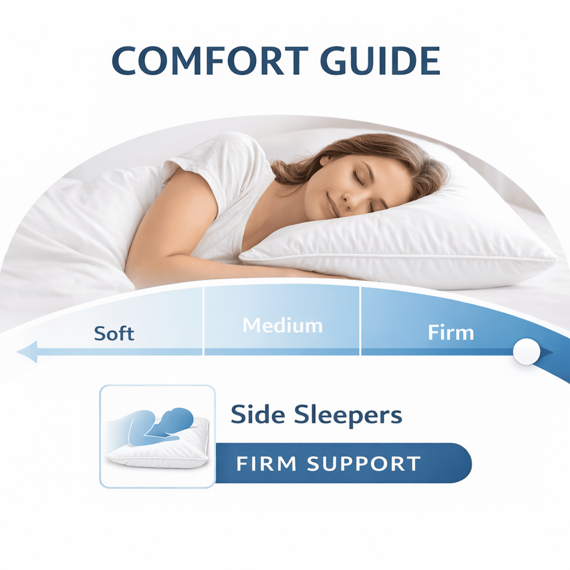 East Coast Bedding 100% White Down Luxury Pillow, 600 Fill Power, 300 Thread Count Cotton Shell, RDS Certified, Medium/Firm Loft, Standard