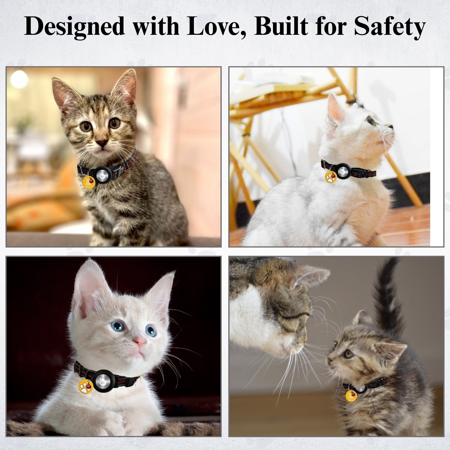 Smart Pet Collar with Built-in Bluetooth Tracker for Cats & Dogs, Works with iOS Devices, Adjustable, Lightweight, GPS Locator for Pets- Red