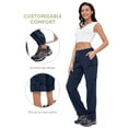thumbnail image 3 of Hiauspor Womens Cargo Hiking Convertible Pants Zip off with 5 Pockets Navy L, 3 of 9
