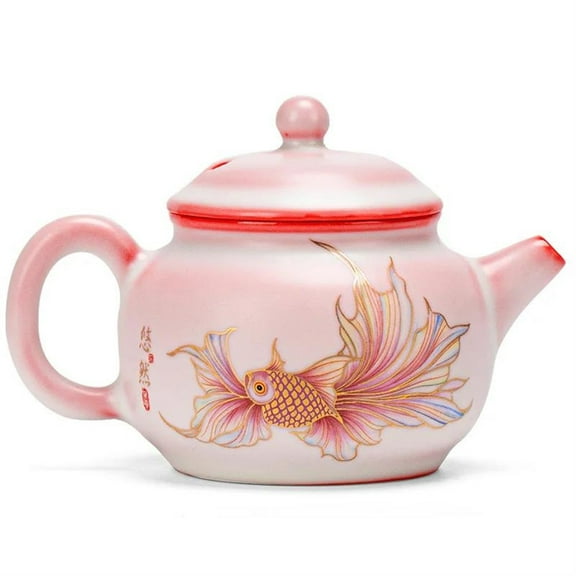 Chinese Tea Set Collection 150ml Handmade Pink Ru Kiln Pot Tea Maker Kettle With Strainer Lard Frozen Ceramic Teapot