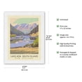 thumbnail image 2 of Lake Ada - South Island New Zealand - Vintage Travel Poster by Marcus King c.1951 - Japanese Unryu Rice Paper Art Print (Unframed) 17 x 22 in, 2 of 4