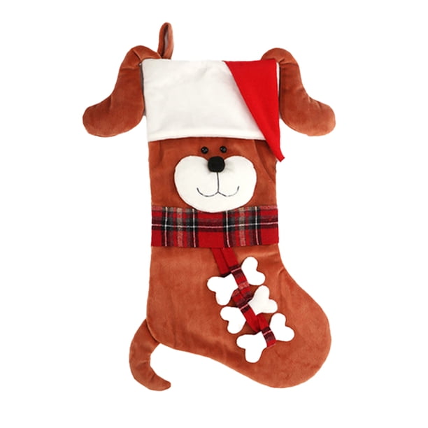 Cateissary Perro de dibujos animados Gato Bolsas de Navidad Envoltura Embalaje Medias Calcetines Goodie Bag Colgante Joyas Dulces Cumpleaños Kits de decoración para fiestas Perro