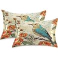 thumbnail image 2 of GZHJMY Bird Flower Satin Pillowcase, Soft Breathable Silk Pillow Case with Envelope Closure for Hair and Skin, Queen Size 30 x 20 Inch Home Decor, 2 of 7