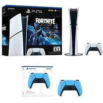 PlayStation 5 Digital Slim Edition Fortnite Cobalt Star Bundle   Extra PlayStation 5 DualSense Wireless Controller Starlight Blue