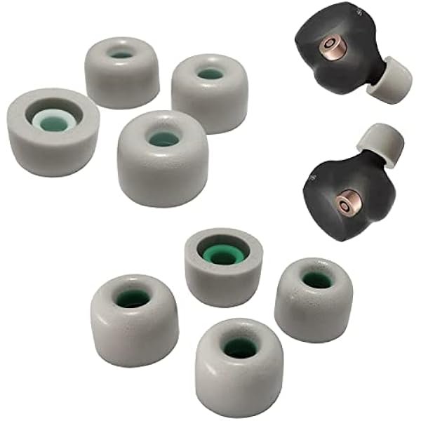 wonima02 Memory Foam Ear Tips for Sony WF-1000XM4 Ear Tips Replacement Sony Earbuds WF-1000XM5 WF-1000XM3 WF-SP900 WI-1000X WF WI XBA Series Fit Charging Case 4 Pairs LM Gray