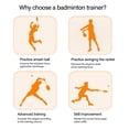 thumbnail image 2 of Adjustable Badminton Practice Aid Boosts Strokes Power & Control Weather Materials Suitable for Backyard Gym, 2 of 10
