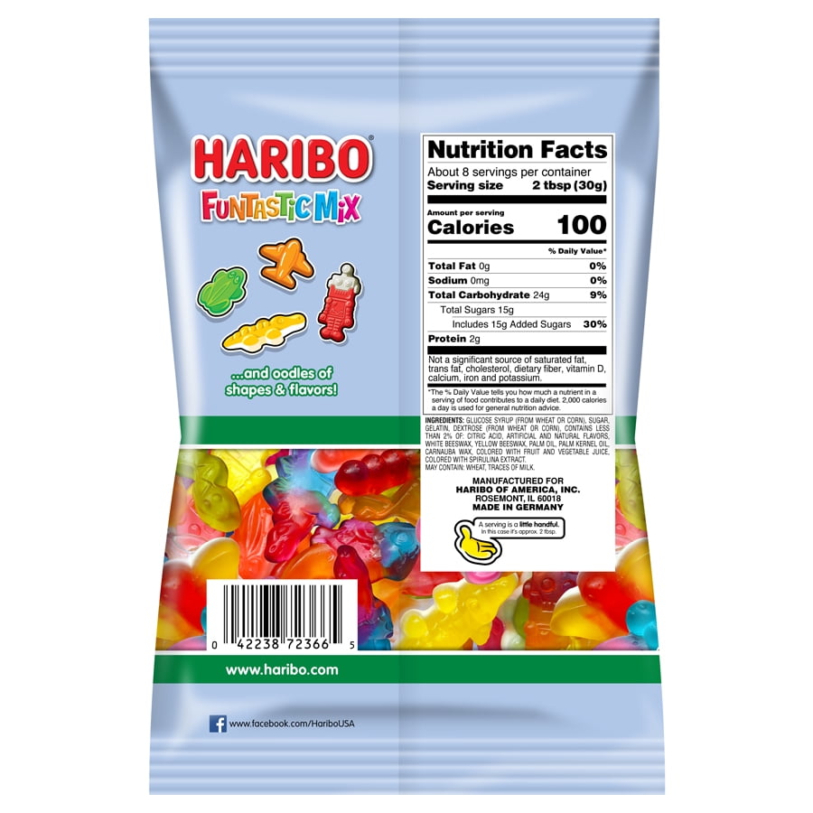 en tilbehør ilt HARIBO Funtastic Mix gummy candy, Pack of 1 8oz Peg Bag - Walmart.com