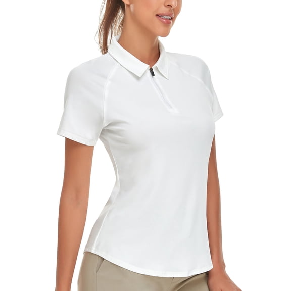 Women's Short Sleeve Golf Polo Shirts Quick Dry UPF 50  Business Casual Collared Shirt Tennis Shirt Athletic Shirts Quarter Zip Pullover