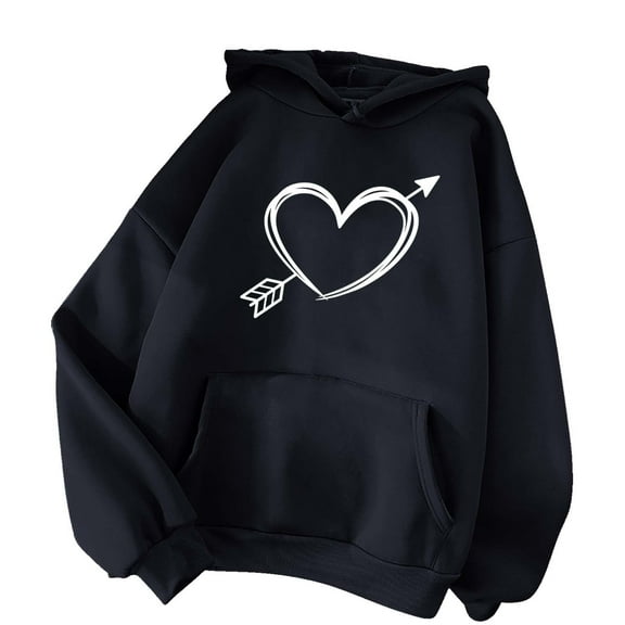 ZVNAΖH Womens Hoodies Pullover Sweatshirt with Pockets Love Heart Graphic Sweatshirt, Valentine's Day, Gifts for Women