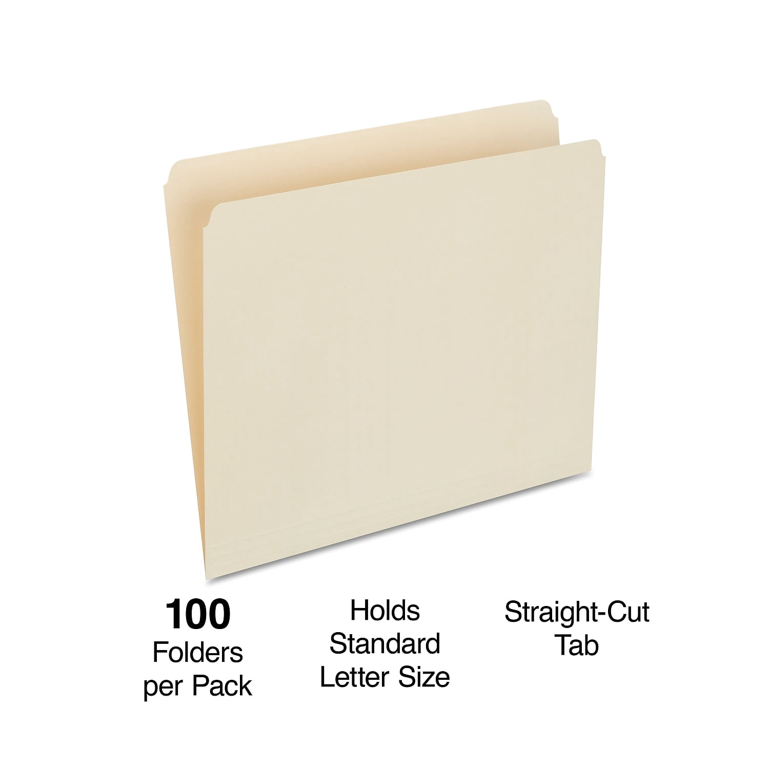 MyOfficeInnovations Manila File Folders Letter Single Tab 100/Box 116723