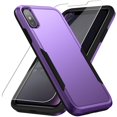 thumbnail image 1 of Funda Warsia para iPhone X/Xs con protector de pantalla HD, color morado, 1 of 7